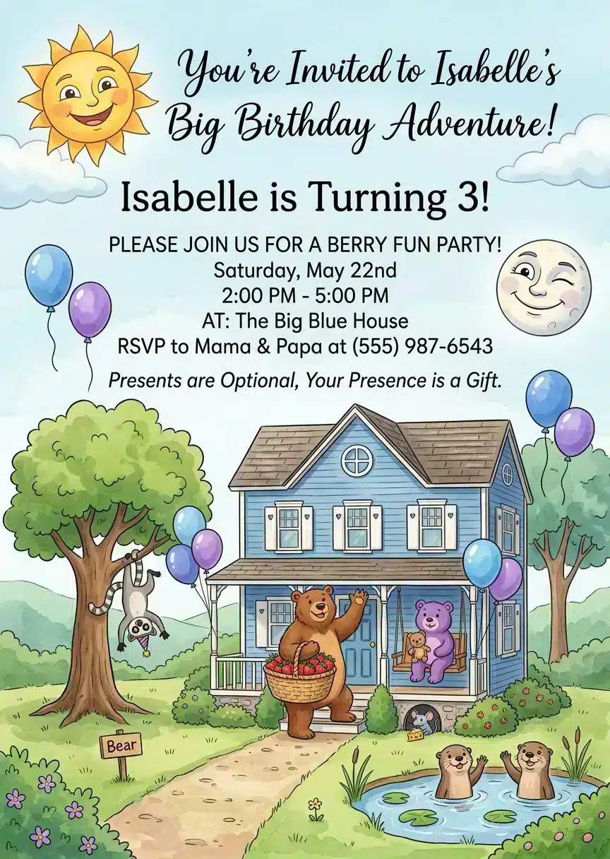 Tropical Parrot Pool Party Birthday Invitation