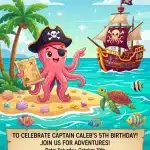 Cute Tropical Parrot Birthday Invitation | Kids Jungle Bird Party