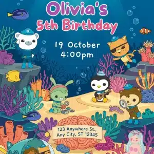 Watercolor Lovebird Birthday Invitation | Tropical Kids Party