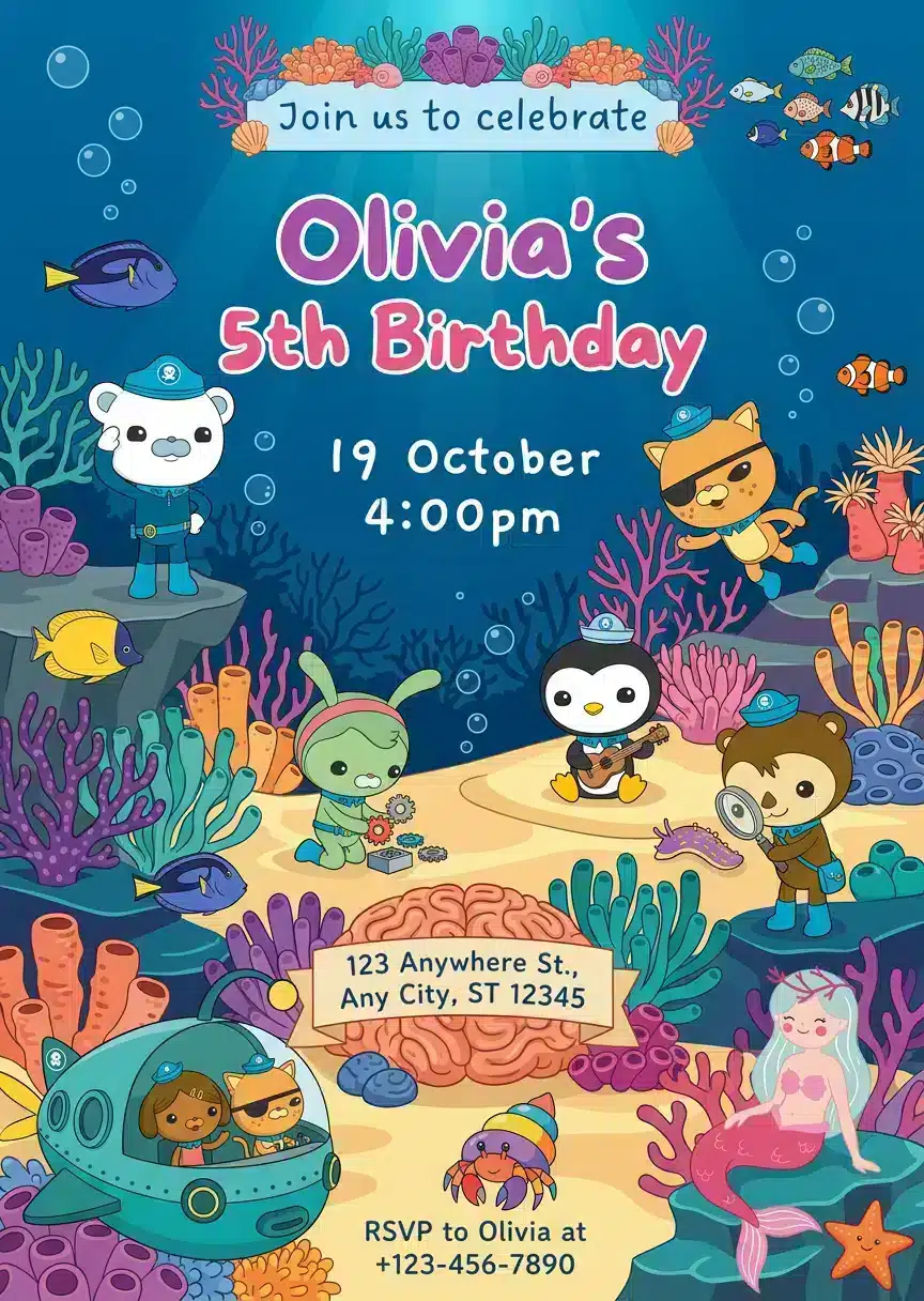 Watercolor Lovebird Birthday Invitation | Tropical Kids Party