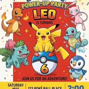 Wild Monster Birthday Invitation Template for Kids