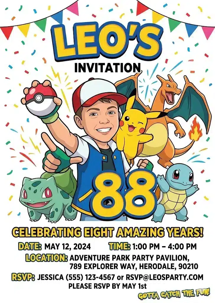 Custom Trading Card Birthday Invitation - Personalized Photo Template