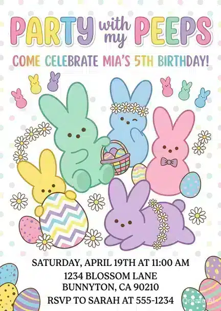 Cute Boba Tea Birthday Invitation Template for Girls