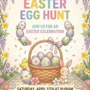Adorable Easter Egg Hunt Invitation & Bunny Party Template