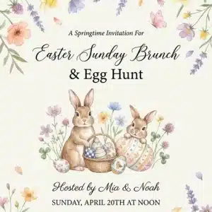 Whimsical Easter Egg Hunt & Brunch Invitation Template