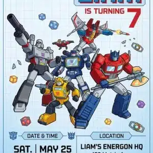 Transformers Rescue Bots Birthday Invitation | Optimus Prime & Bumblebee