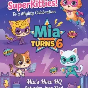 SuperKitties Birthday Invitation - Cute Kitten Party Template