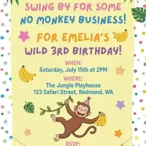 Curious George Birthday Invitation Template