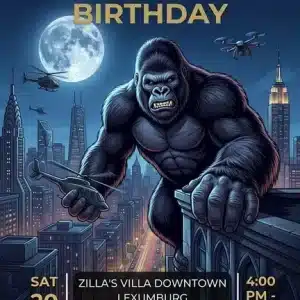 King Kong Birthday Invitation | Editable Monster Party Invite