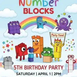 Number Blocks Birthday Invitation | Editable Digital Party Invite