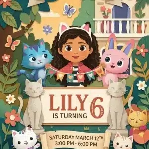 Gabby's Dollhouse Birthday Invitation | Editable Canva Template