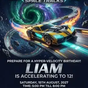 Race Car Birthday Invitation Template for Boys