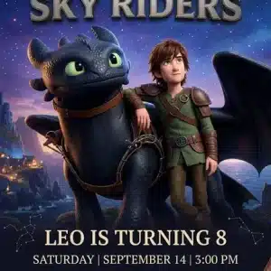 How To Train Your Dragon Birthday Invitation, Enchanted Forest Theme