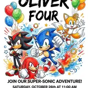Sonic the Hedgehog Birthday Invitation Template