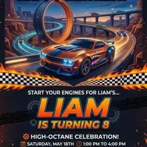 Hot Cars Birthday Invitation Template | Boys Racing Car Theme
