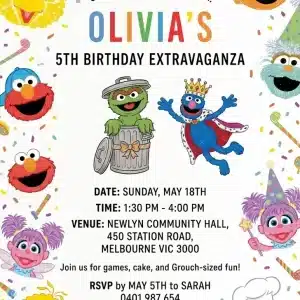 Modern Colorful Kids Birthday Invitation Template