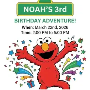 Elmo Sesame Street Birthday Invitation - Editable Kids Party Template