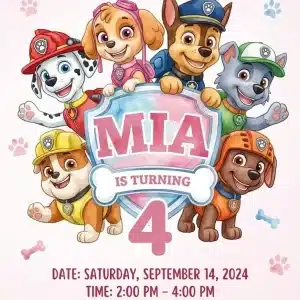 Puppy Patrol Birthday Invitation | Editable Paw-ty Theme