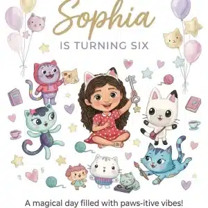 Gabby's Dollhouse Birthday Invitation | Pastel Watercolor Party Invite