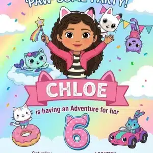 Gabby's Dollhouse Birthday Invitation | Editable Canva Template