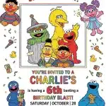 Sesame Street Birthday Invitation | Elmo & Friends Party Template