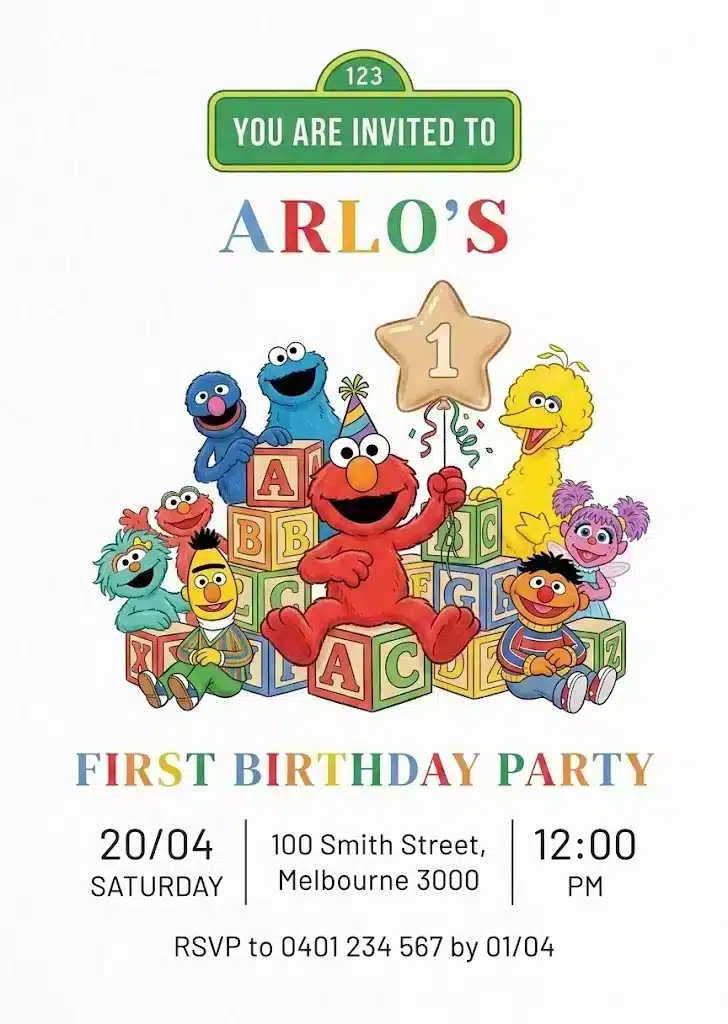 Whimsical Kids Birthday Party Invitation Template