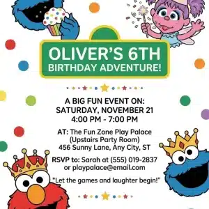 Elmo's World Sesame Street Birthday Invitation Template