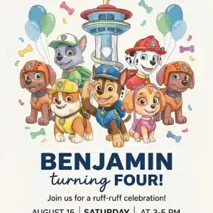Heroic Pups Paw Party Invitation - Editable Puppy Theme