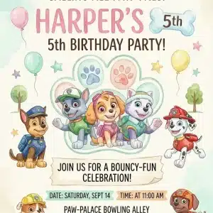 Puppy Patrol Birthday Invitation | Editable Paw-ty Theme