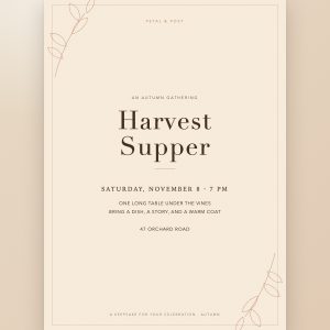 Autumn gathering dinner invitation